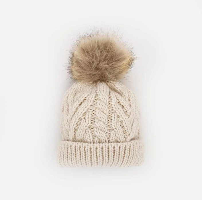 Natural Pop Pom Pom Beanie – Jaxson Layne Kids Co
