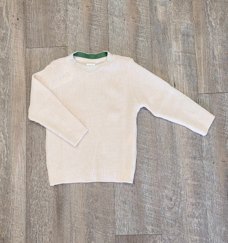 Ivory Waffle Knit Sweater