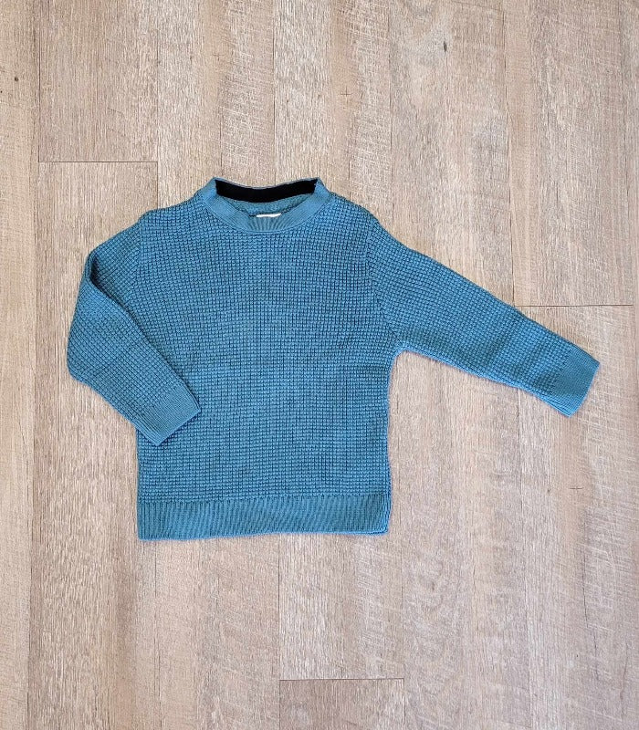 Teal Waffle Knit Sweater