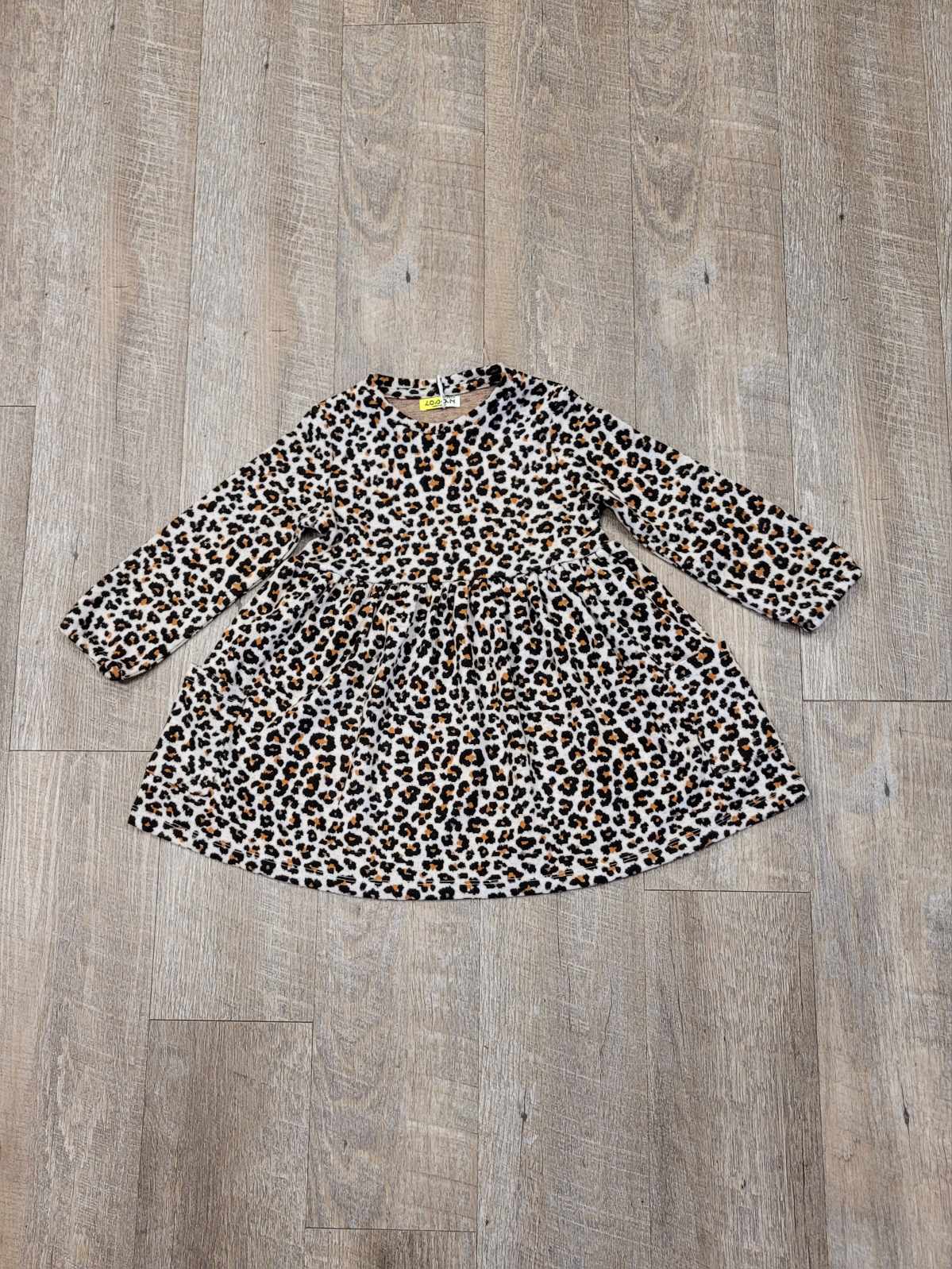 Fleece Leopard Print Dress