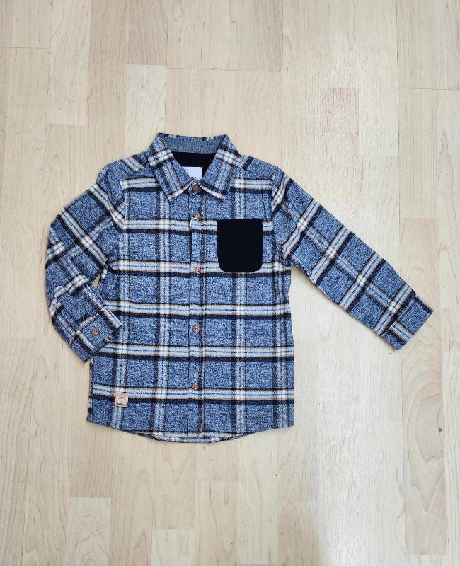 Blue Plaid Flannel Shirt