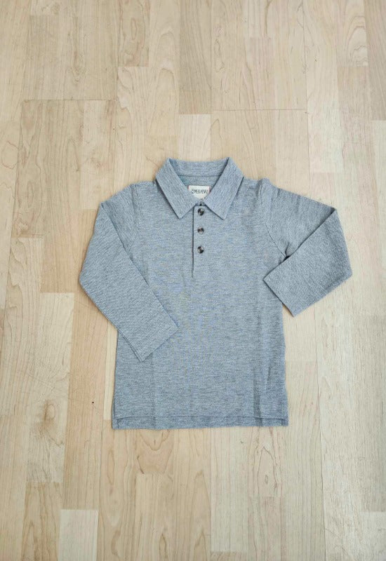 Grey Pique Polo