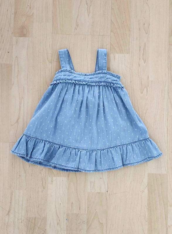 Polka Dot Denim Dress and Bloomers Set