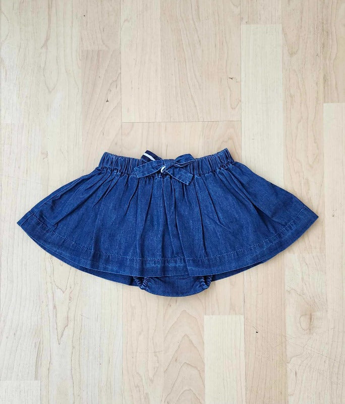 Denim Balloon Bow Skirt