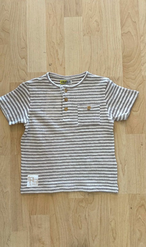 Khaki & White Stripe Tee