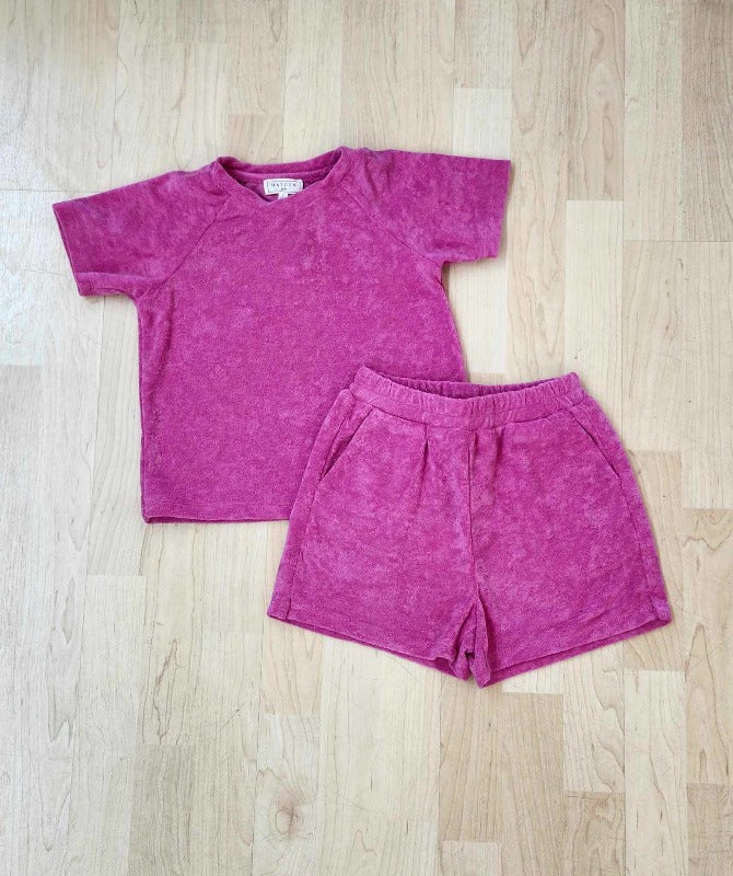 Girls Hot Pink Terry Top