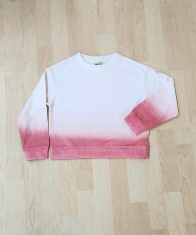 Cream & Pink Ombre Cropped Sweatshirt