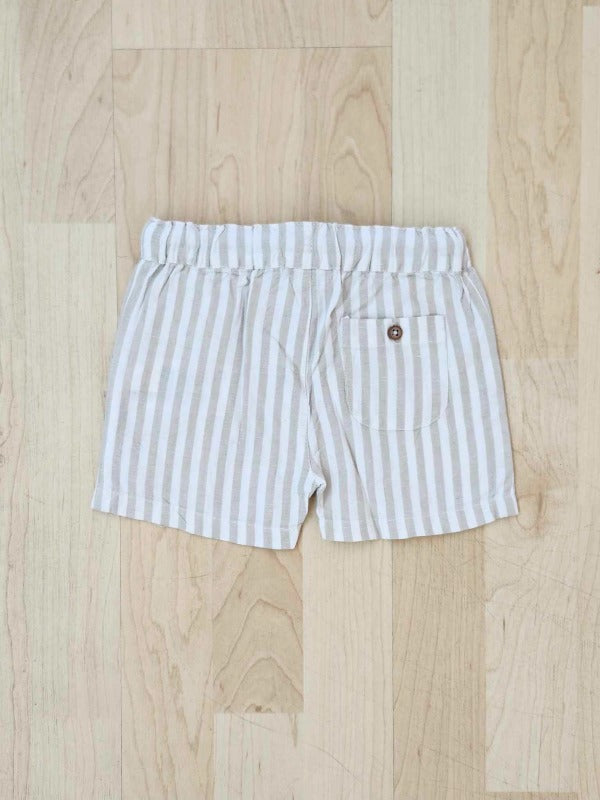 Boys Khaki Linen Shorts