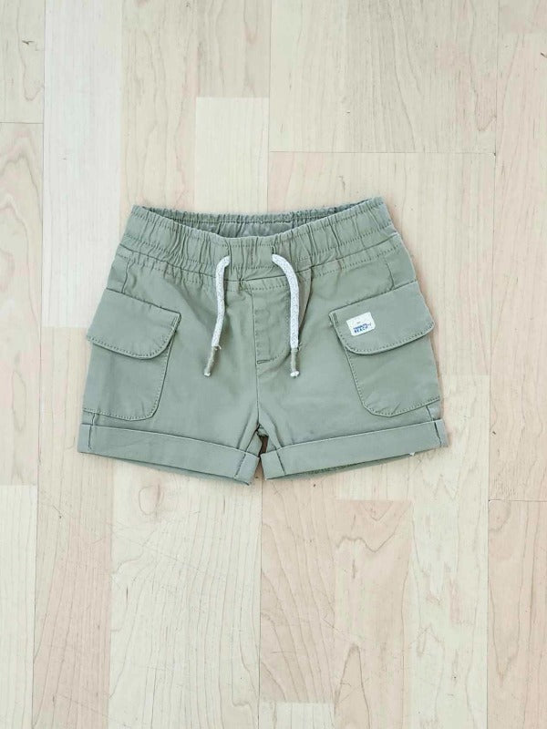 Baby Boys Twill Cargo Shorts - Olive