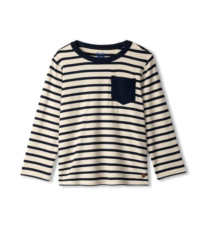 Black & Cream Striped Bamboo Tee