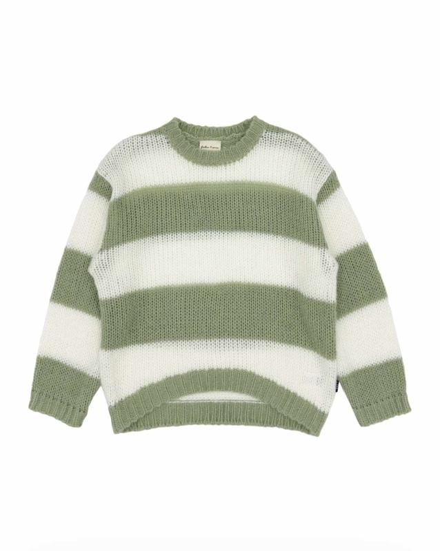 Girls Seafoam Striped Sweater