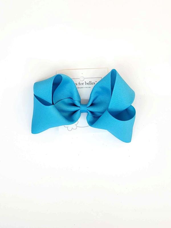 Solid Grosgrain Large Bow - Turquoise