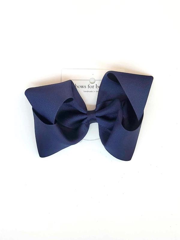 Solid Grosgrain Large Bow - Navy