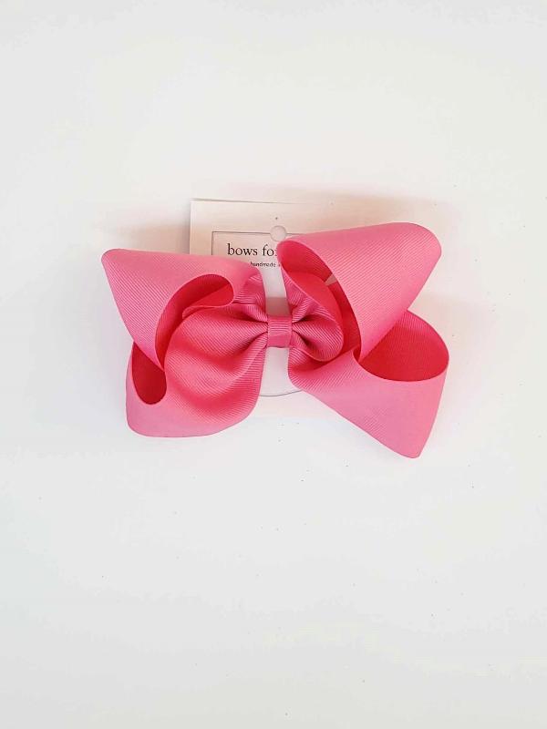 Solid Grosgrain Large Bow - Hot Pink