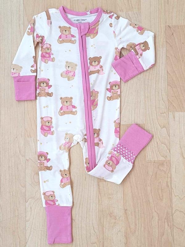 Teddy Bears Bamboo 2 Way Zipper Romper - Pink