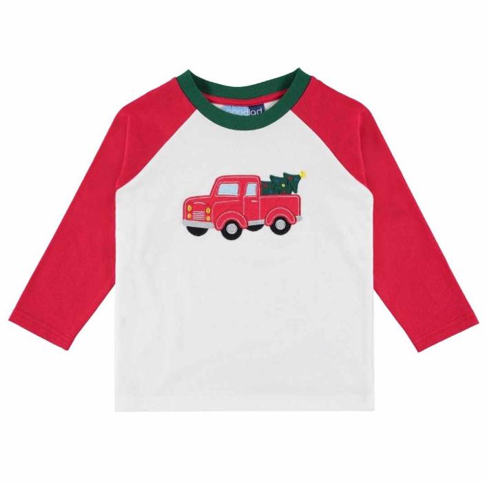 Christmas Truck Applique Raglan Tee