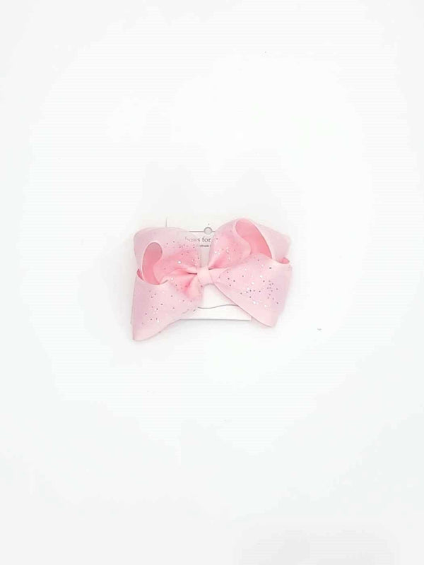 Glitter Overlay Bow - Pink