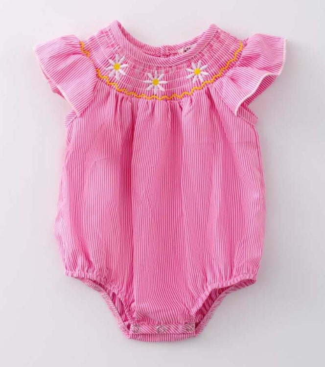 Daisy Smocked Baby Romper