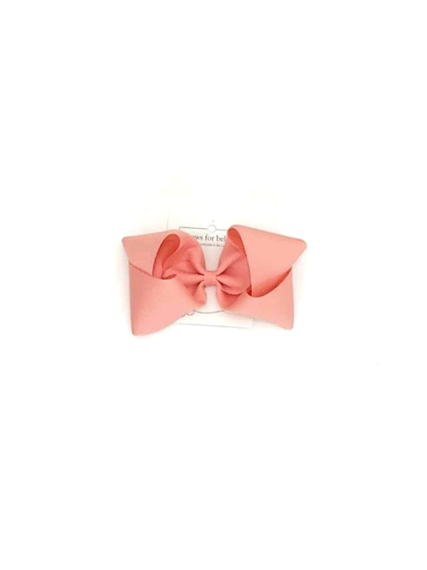 Solid Grosgrain Large Bow - Coral