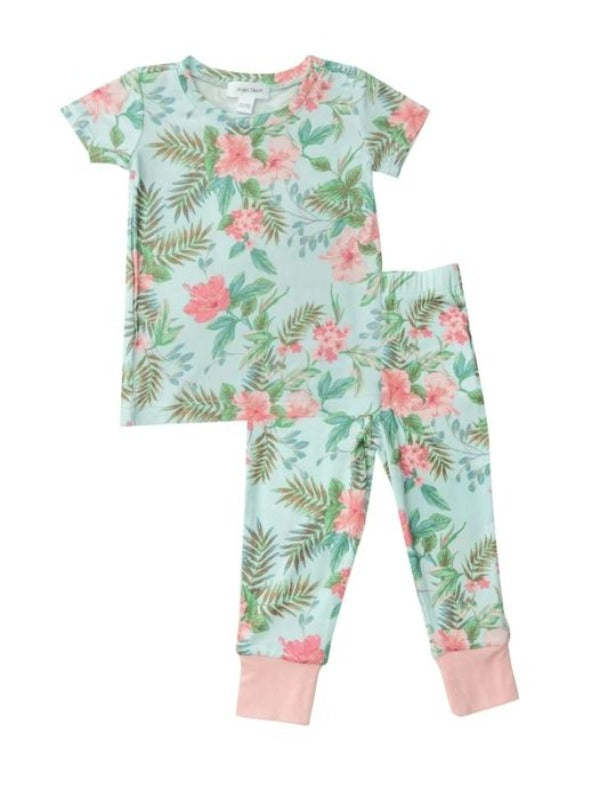 Vintage Hibiscus Bamboo Loungewear Set