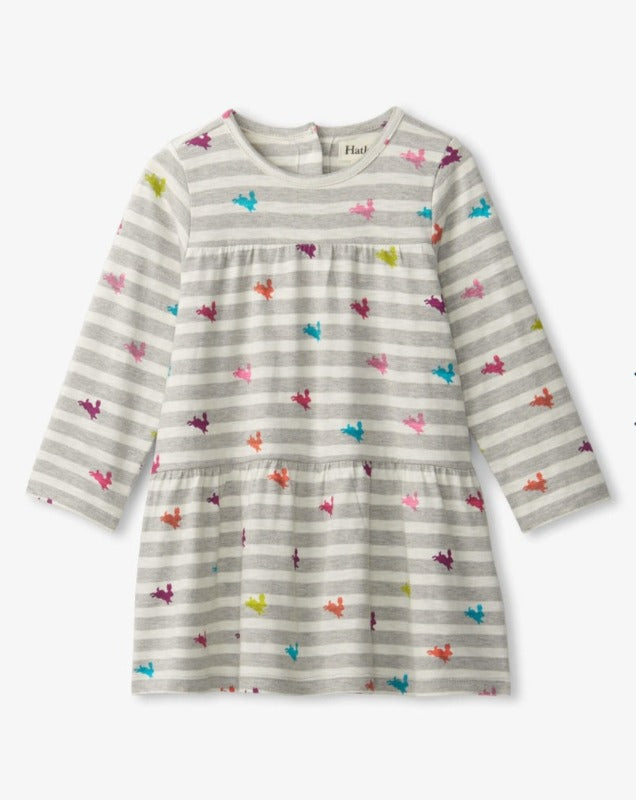 Rainbow Bunnies Tiered Dress