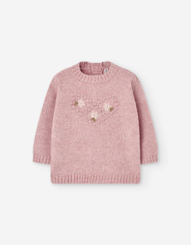 Knit Heart and Flower Sweater