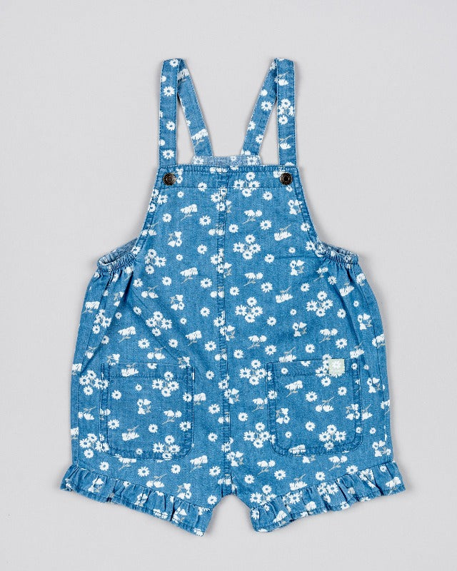 Floral Chambray Overalls