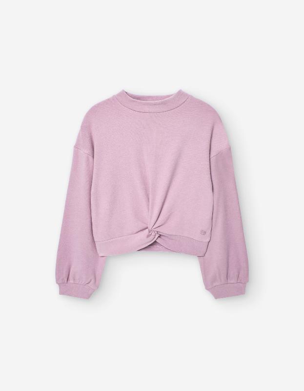 Purple Brushed Fleece Twist Front Top