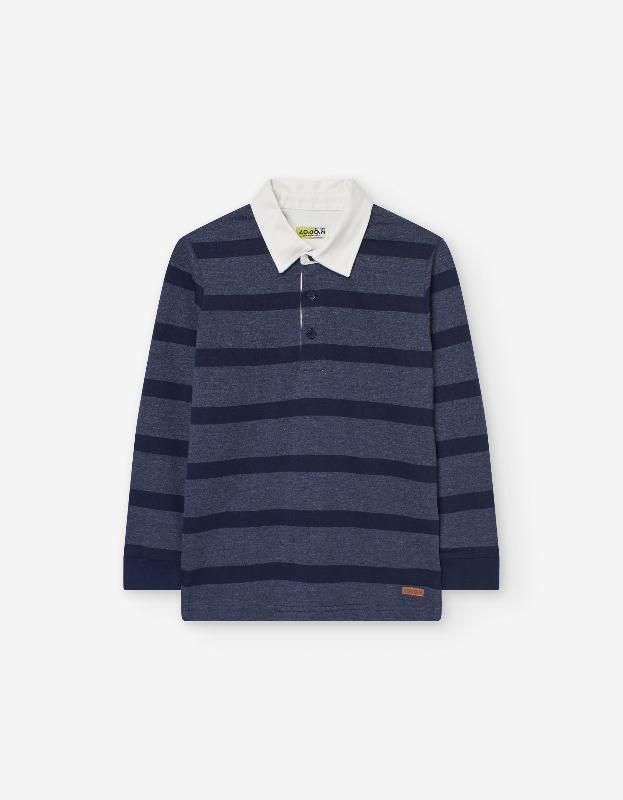 Navy Striped Polo Shirt