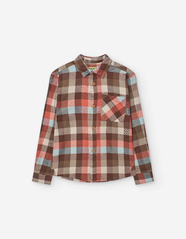 Brown Plaid Button Up