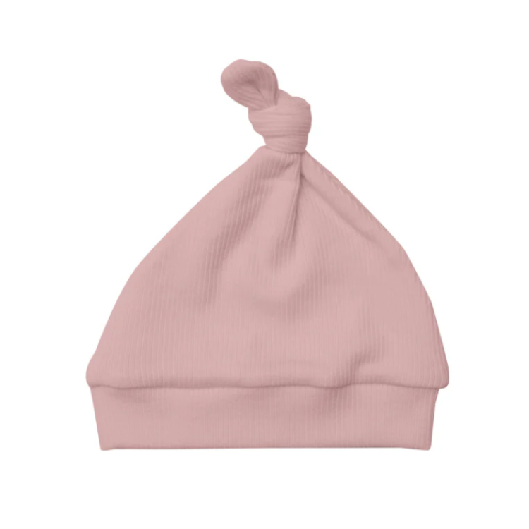 Ribbed Knotted Hat - Silver Pink