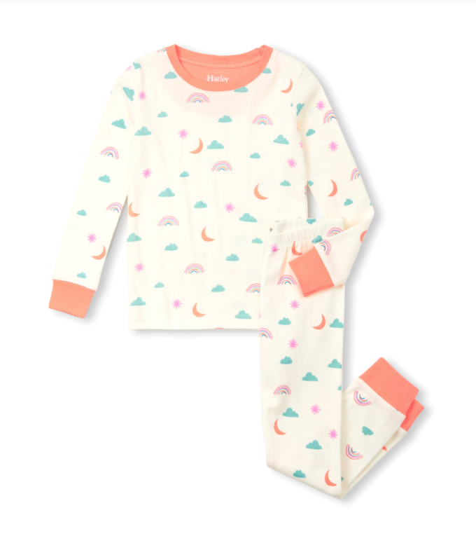 Girls Rainbows & Stars Cotton PJ Set