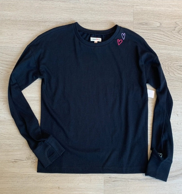 Heart Embroidered Long Sleeve