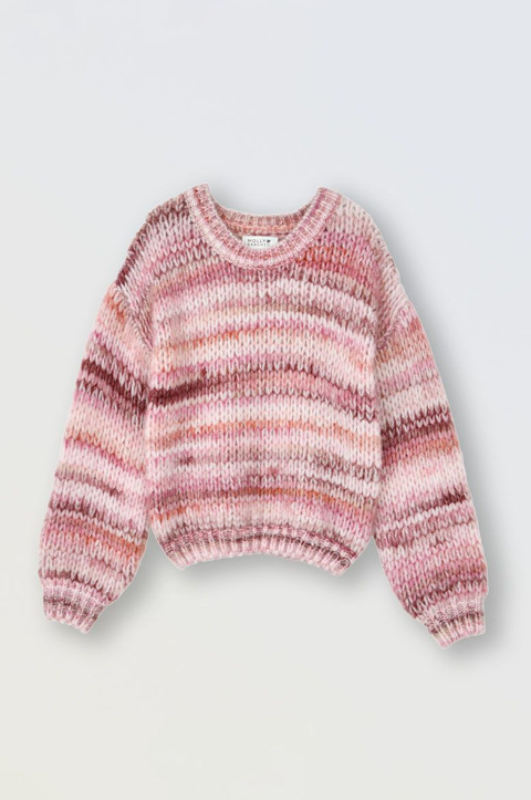 Girls Pink Crochet Sweater