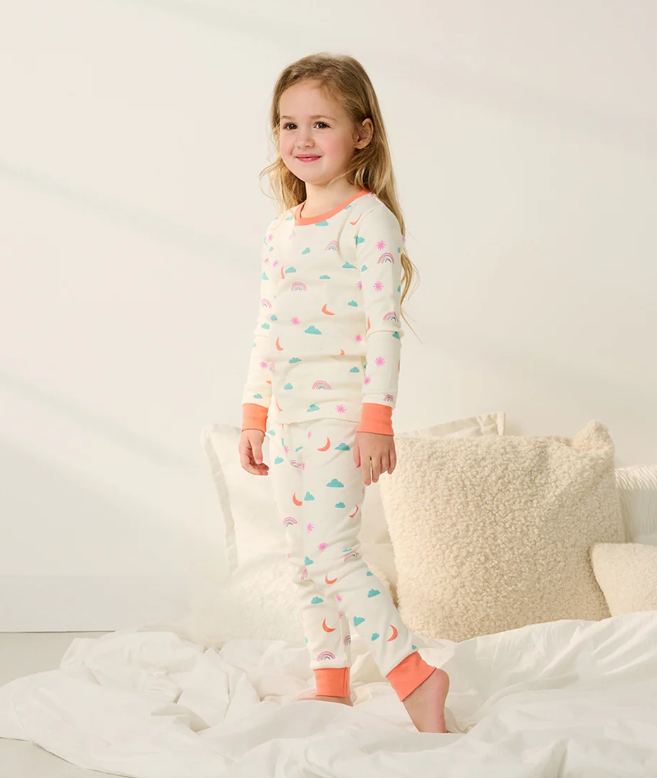 Girls Rainbows & Stars Cotton PJ Set