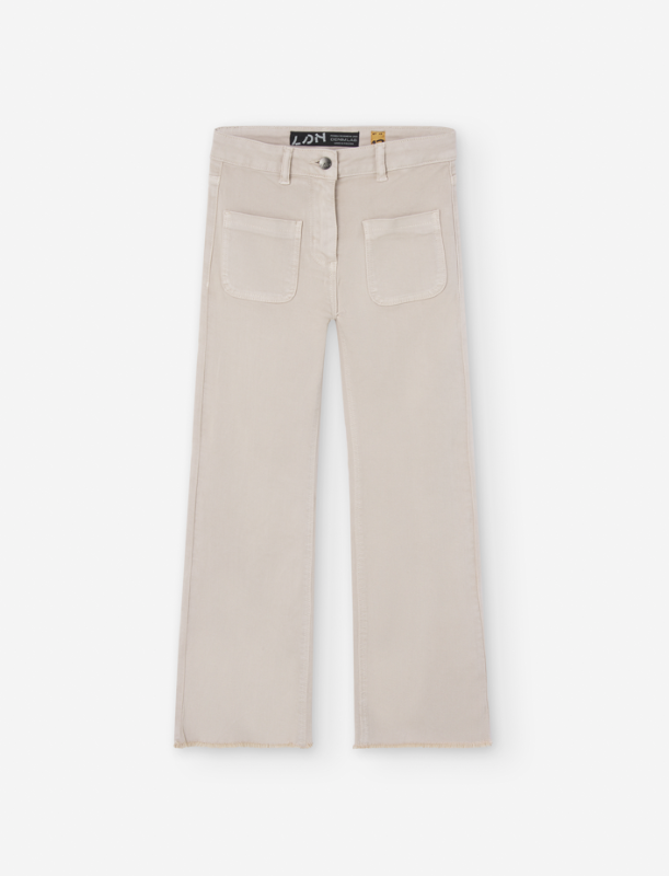 Tan Twill Wide Leg Pants