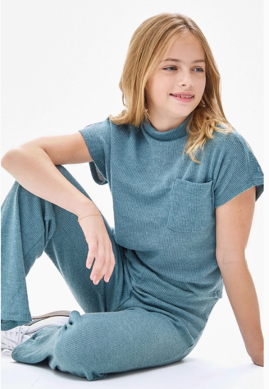 Mock Neck Drop Shoulder Knit Top