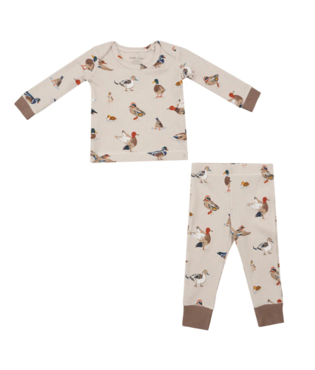 Waffle Knit Lounge Wear Set - Ducks