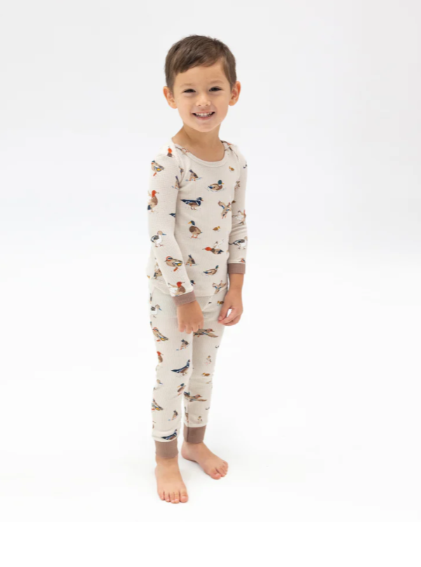 Waffle Knit Lounge Wear Set - Ducks