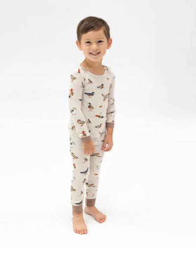 Waffle Knit Lounge Wear Set - Ducks