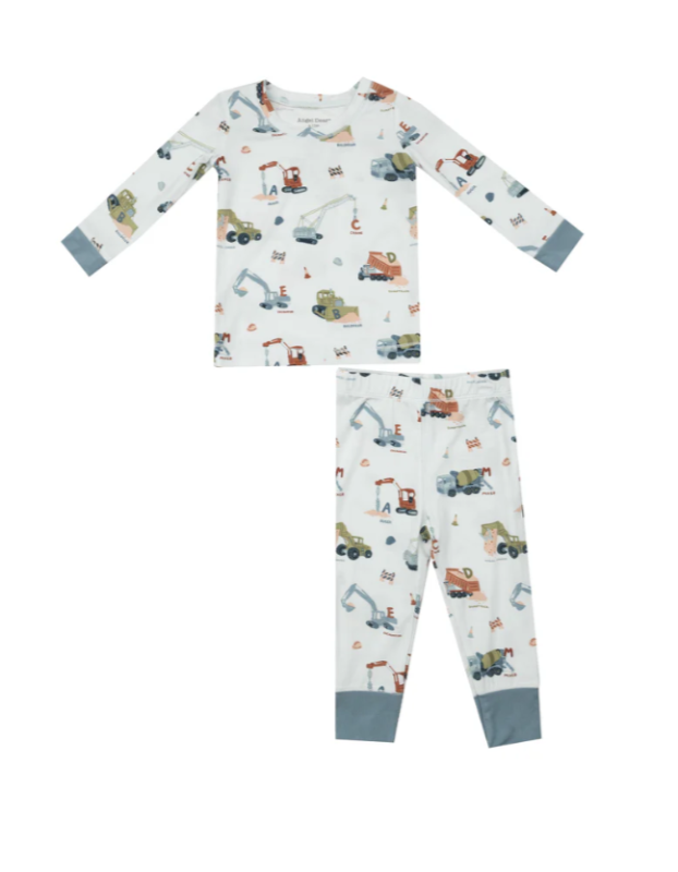 Bamboo Lounge Wear Set - Construction Alphabet