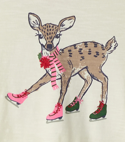 Skating Deer Long Sleeve Tee