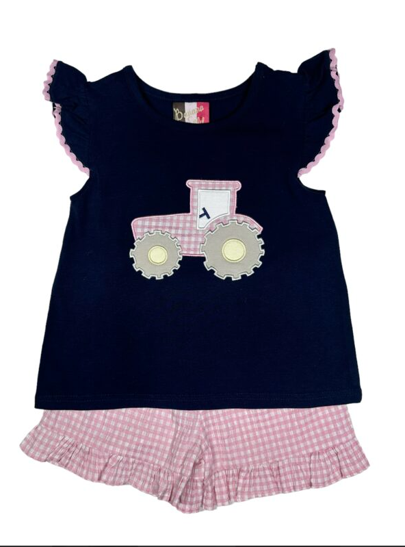 Girls Tractor Short Set