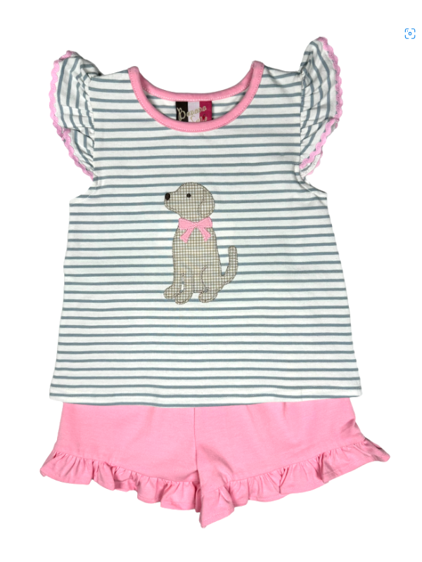 Girls Puppy Short Set