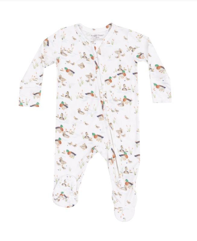 Bamboo 2-Way Zipper Footie- Ducklings