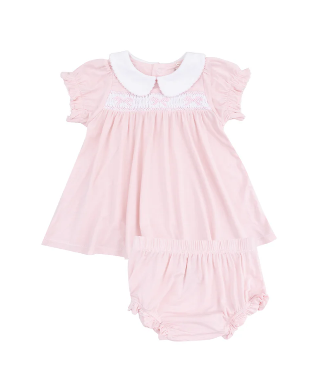 Smocked Peterpan Collar Dress & Bloomer Set