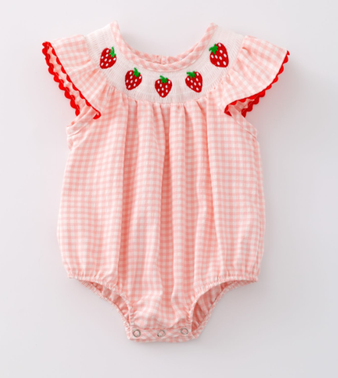 Strawberry Smocked Bubble