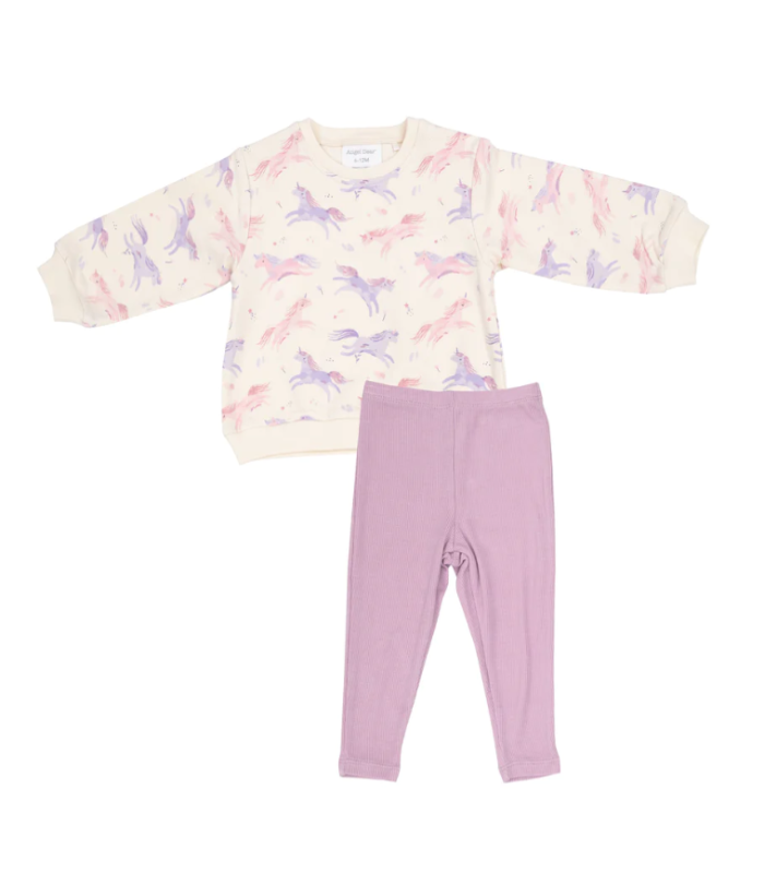 Dreamy Unicorns Oversized Sweatshirt and Rib Legging Set