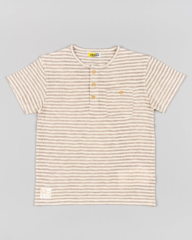 Khaki & White Stripe Tee