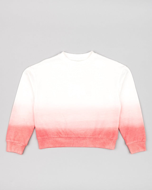 Cream & Pink Ombre Cropped Sweatshirt